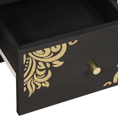 TV-kast met lade Zwart 70 x 33 x 46 cm Massief Mango Hout