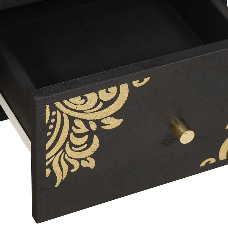 TV-kast met lade Zwart 70 x 33 x 46 cm Massief Mango Hout