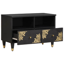 TV-kast met lade Zwart 70 x 33 x 46 cm Massief Mango Hout