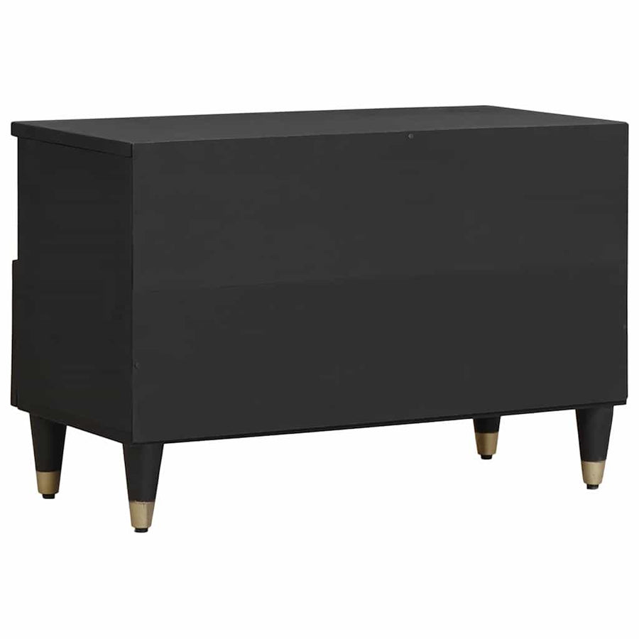 TV-kast met lade Zwart 70 x 33 x 46 cm Massief Mango Hout