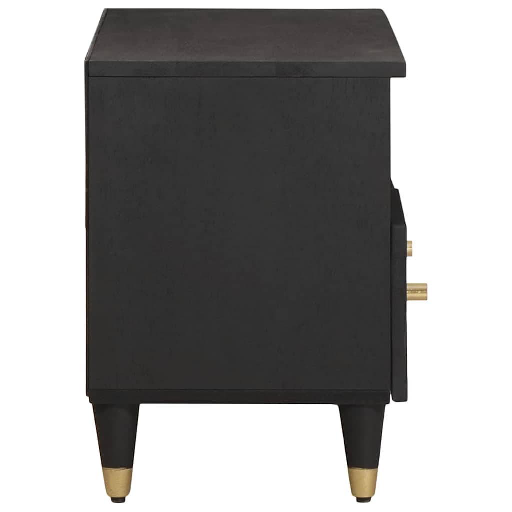 TV-kast met lade Zwart 70 x 33 x 46 cm Massief Mango Hout