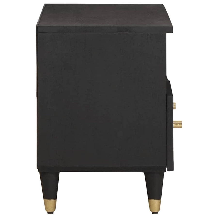 TV-kast met lade Zwart 70 x 33 x 46 cm Massief Mango Hout