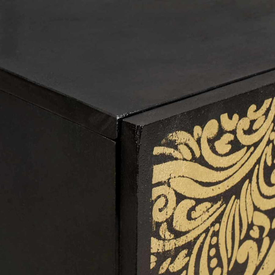 Dressoir Zwart 60 x 33 x 75 cm Massief Mango Hout