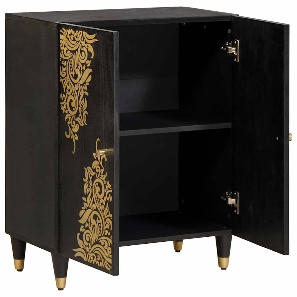 Dressoir Zwart 60 x 33 x 75 cm Massief Mango Hout