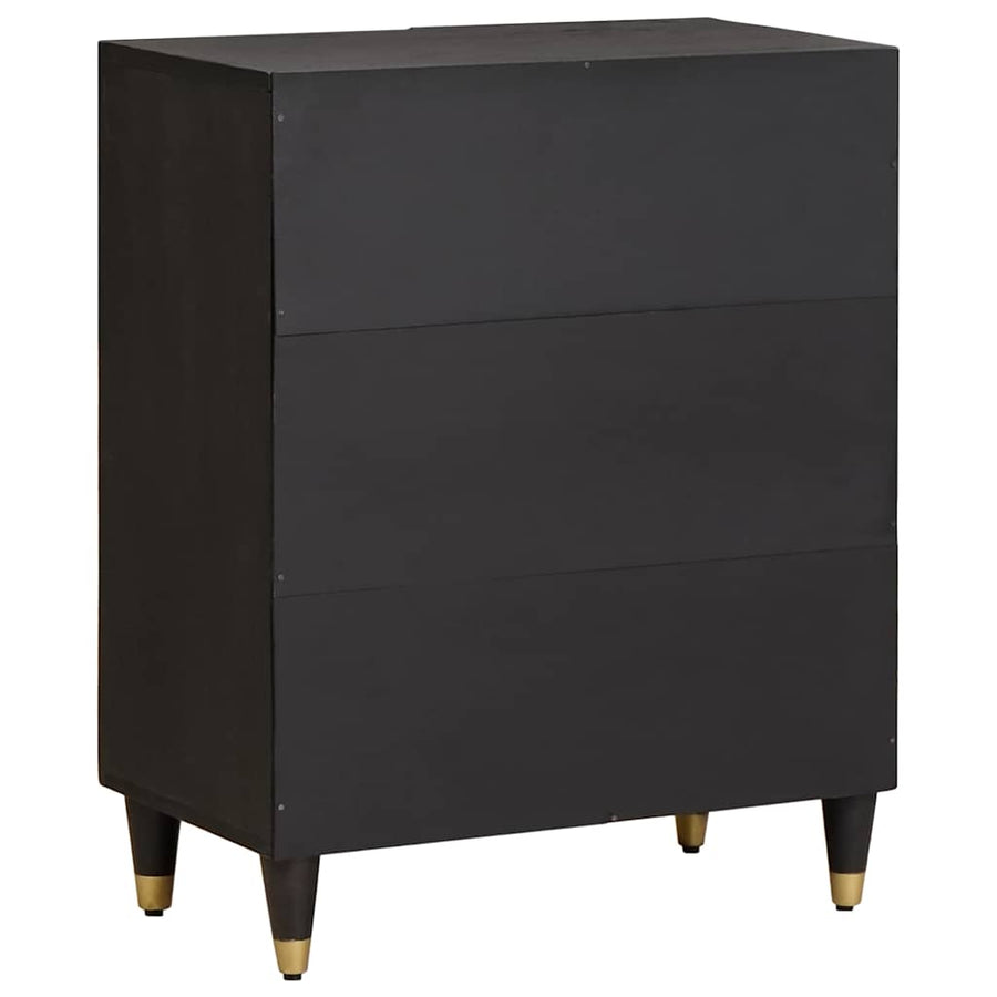 Dressoir Zwart 60 x 33 x 75 cm Massief Mango Hout