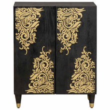 Dressoir Zwart 60 x 33 x 75 cm Massief Mango Hout