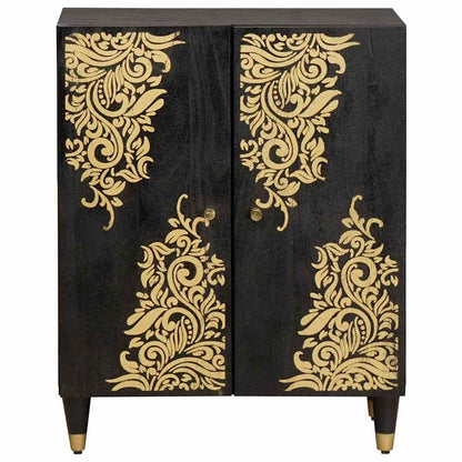 Dressoir Zwart 60 x 33 x 75 cm Massief Mango Hout