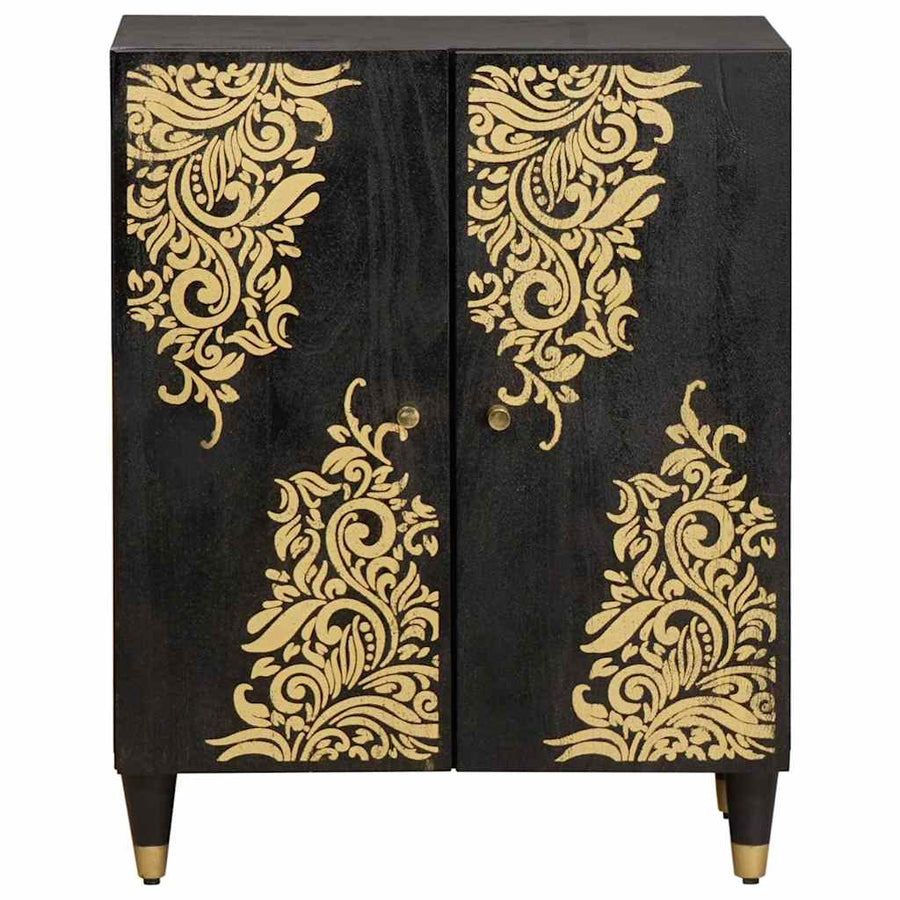 Dressoir Zwart 60 x 33 x 75 cm Massief Mango Hout