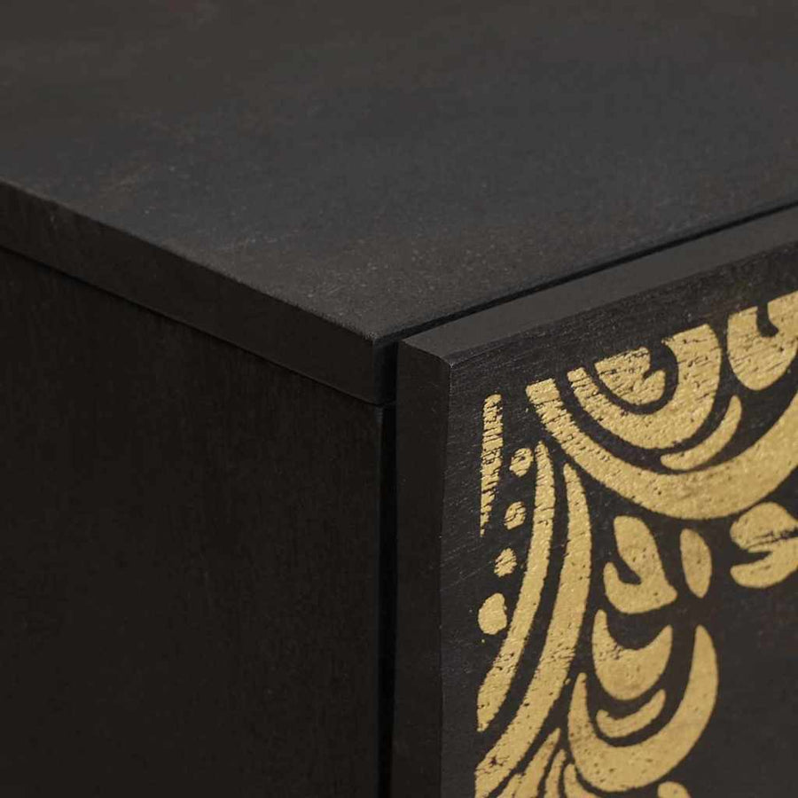 Dressoir Zwart 60 x 33 x 75 cm Massief Mango Hout