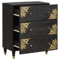 Dressoir Zwart 60 x 33 x 75 cm Massief Mango Hout