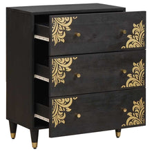 Dressoir Zwart 60 x 33 x 75 cm Massief Mango Hout