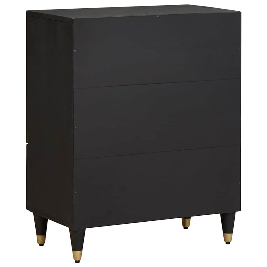 Dressoir Zwart 60 x 33 x 75 cm Massief Mango Hout