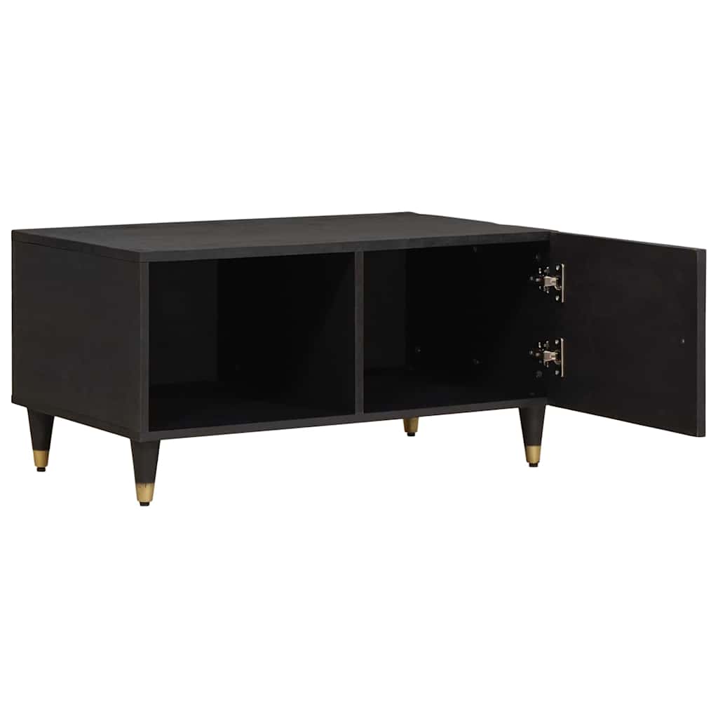 Salontafel Zwart 80 x 50 x 40 cm Massief Mango Hout