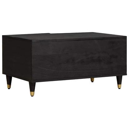 Salontafel Zwart 80 x 50 x 40 cm Massief Mango Hout