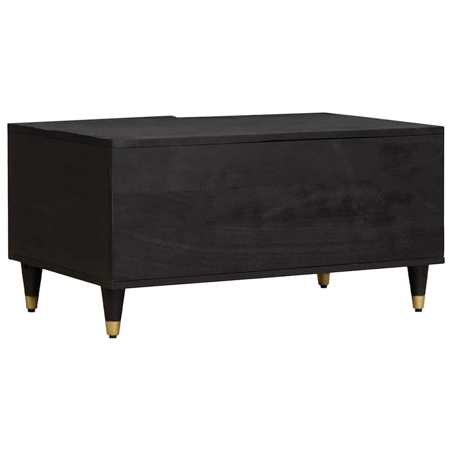 Salontafel Zwart 80 x 50 x 40 cm Massief Mango Hout
