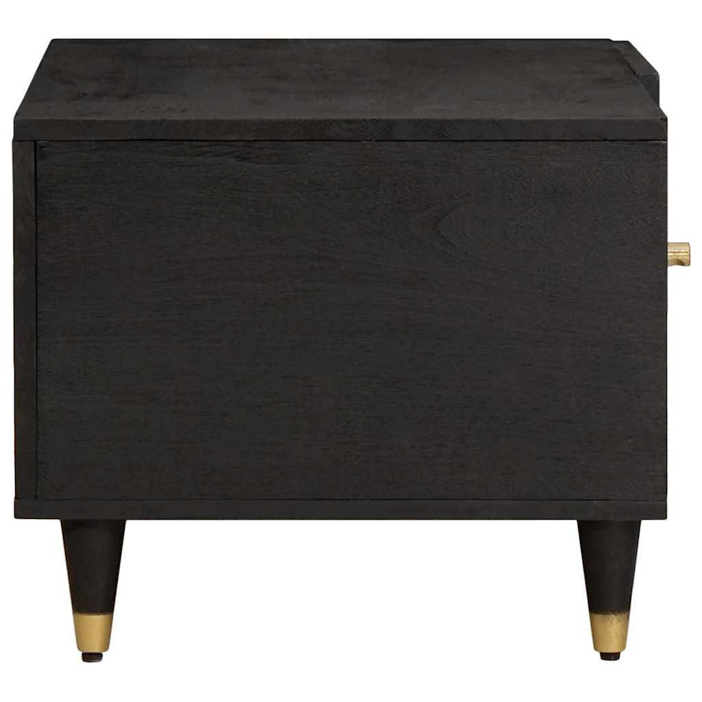 Salontafel Zwart 80 x 50 x 40 cm Massief Mango Hout