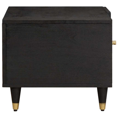 Salontafel Zwart 80 x 50 x 40 cm Massief Mango Hout