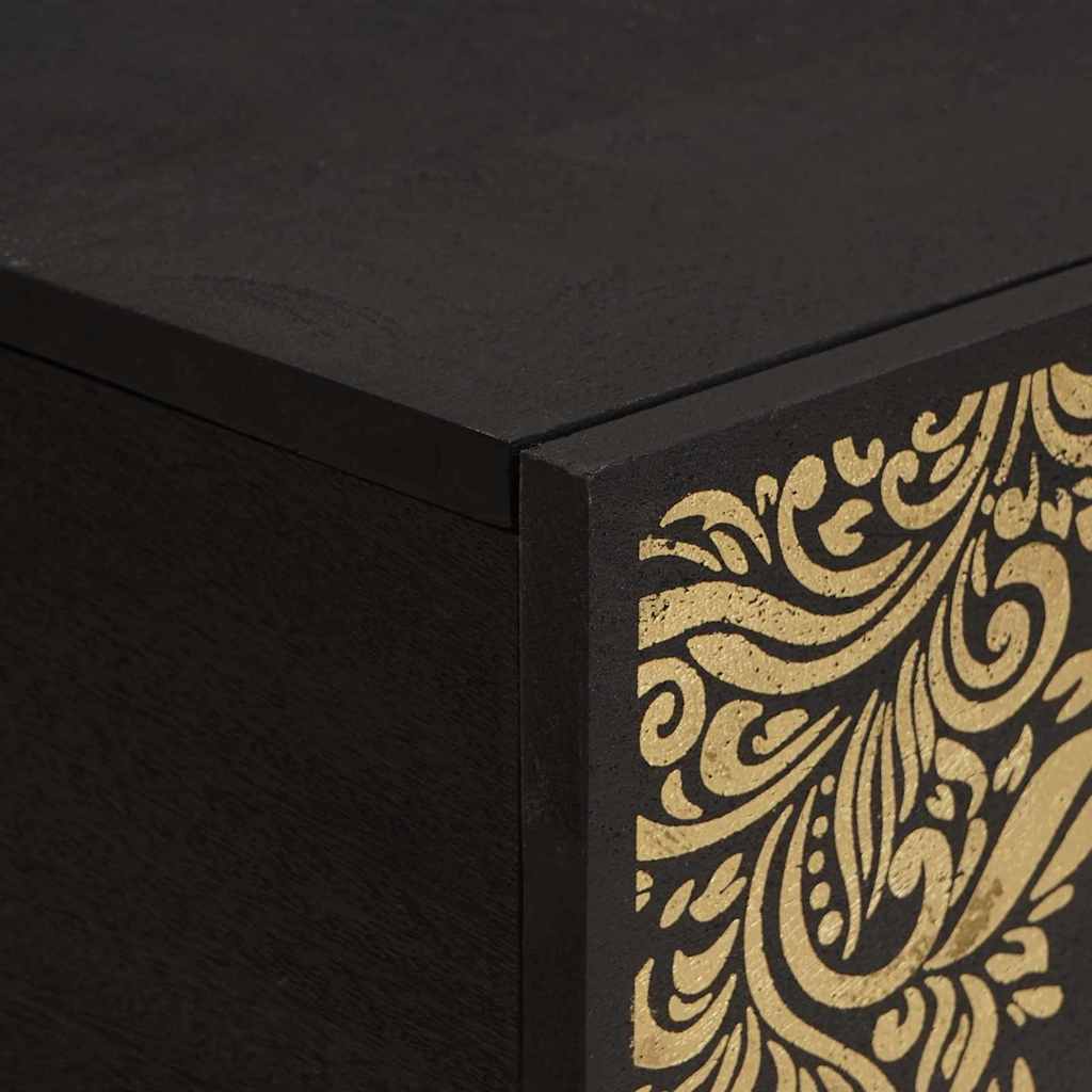 Salontafel Zwart 80 x 50 x 40 cm Massief Mango Hout
