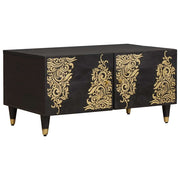 Salontafel massief mangohout 80x50x40 cm zwart