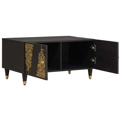 Salontafel Zwart 80 x 50 x 40 cm Massief Mango Hout