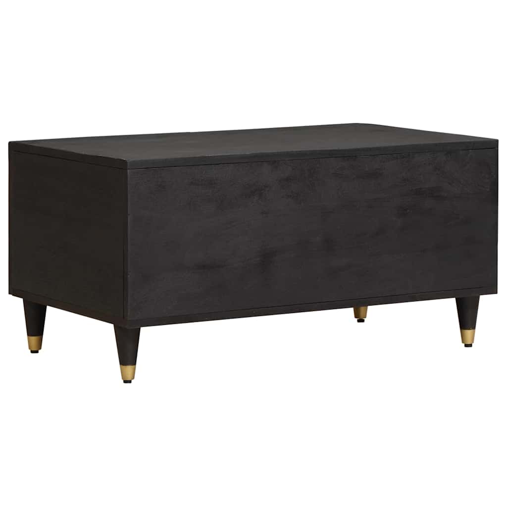 Salontafel Zwart 80 x 50 x 40 cm Massief Mango Hout