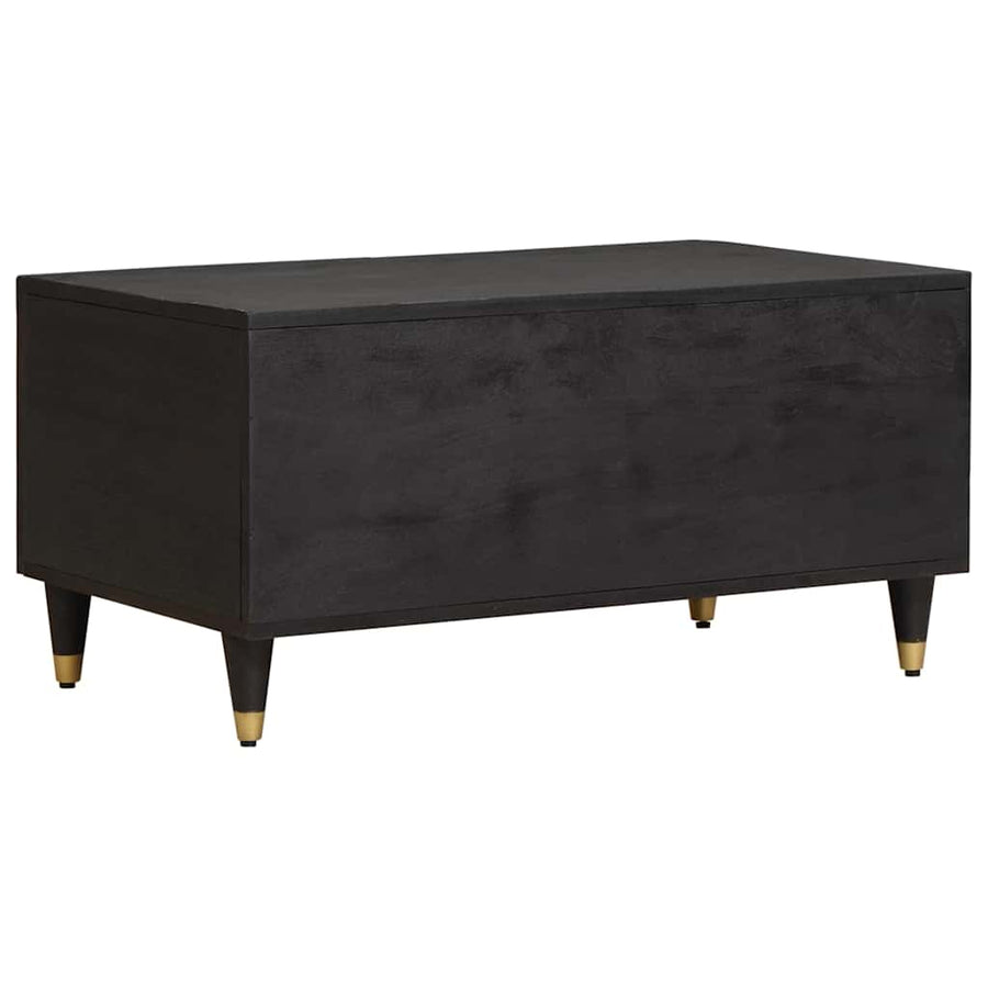 Salontafel Zwart 80 x 50 x 40 cm Massief Mango Hout