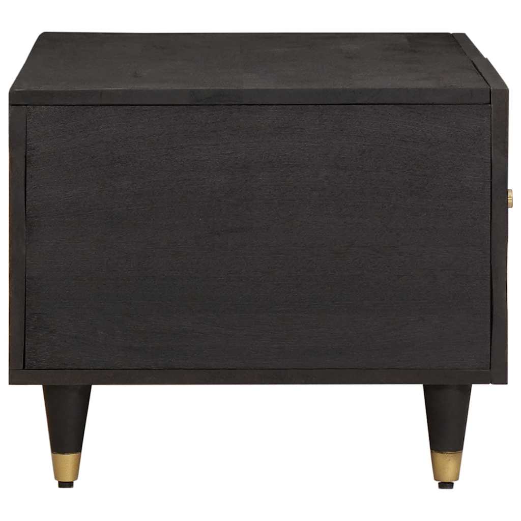 Salontafel Zwart 80 x 50 x 40 cm Massief Mango Hout