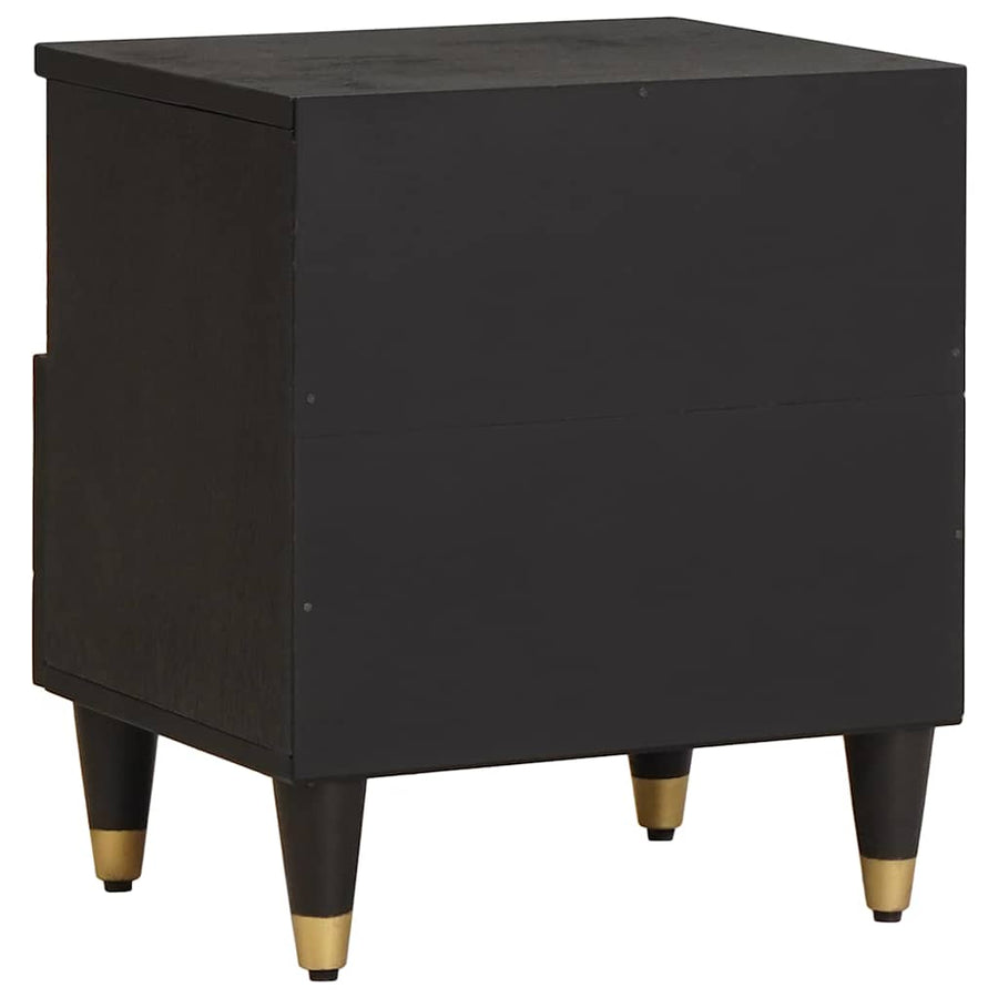 Nachtkastje 2 pcs Zwart 40 x 33 x 46 cm Massief Mango Hout