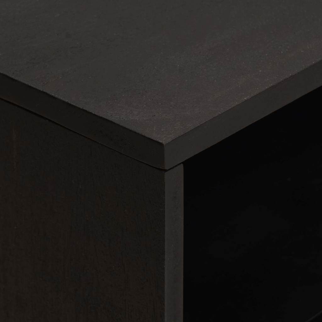 Nachtkastje met lade Zwart 50 x 33 x 62 cm Massief Mango Hout