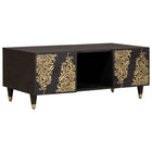 Salontafel massief mangohout zwart 100x54x40 cm