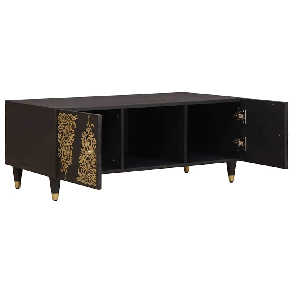 Salontafel Zwart 100 x 54 x 40 cm Massief Mango Hout