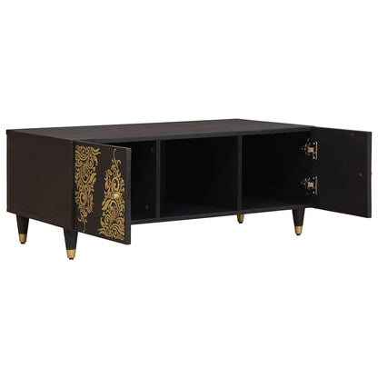 Salontafel Zwart 100 x 54 x 40 cm Massief Mango Hout