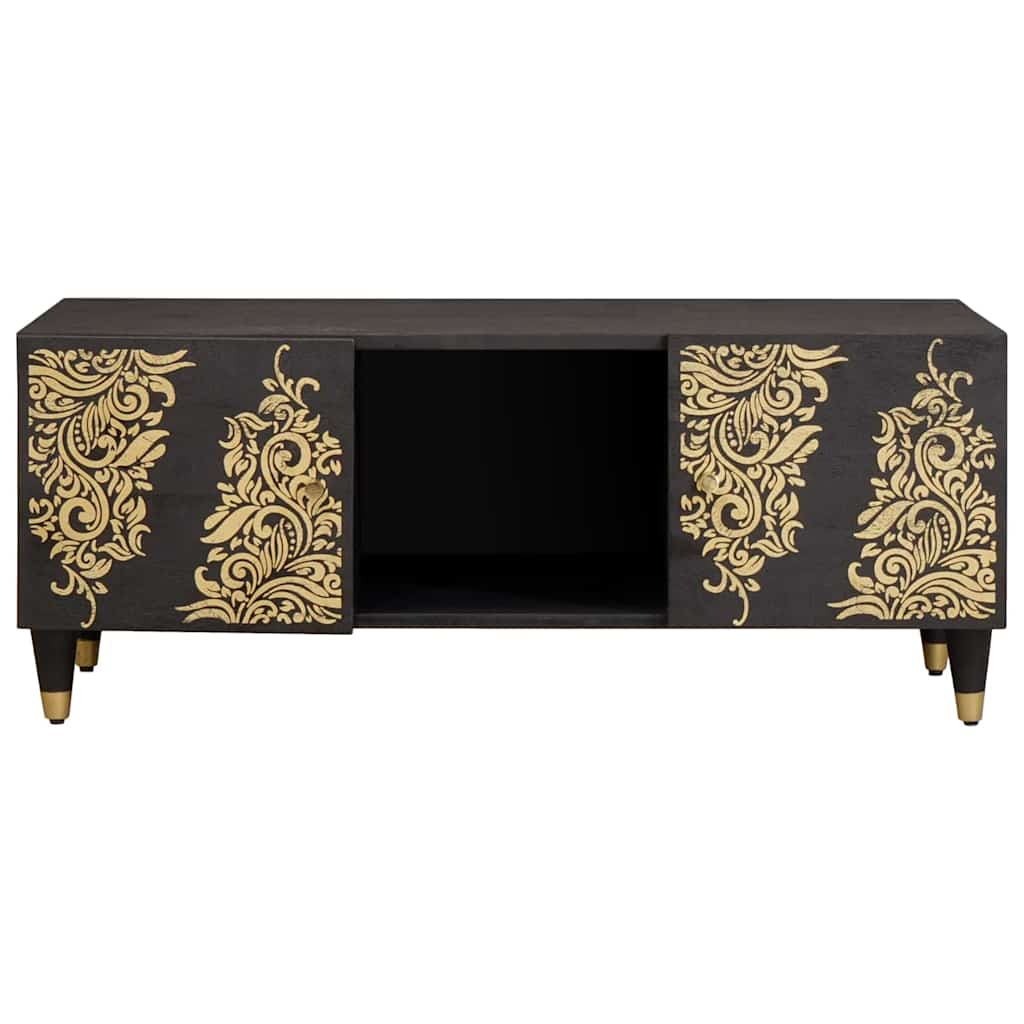 Salontafel Zwart 100 x 54 x 40 cm Massief Mango Hout
