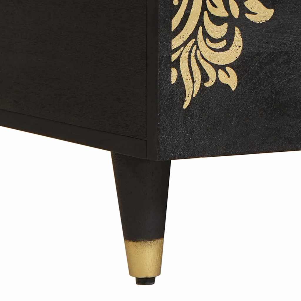 Salontafel met lade Zwart 80 x 54 x 40 cm Massief Mango Hout