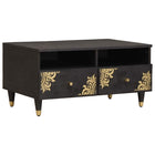 Salontafel massief mango hout zwart 80x54x40 cm