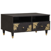 Salontafel massief mango hout zwart 80x54x40 cm