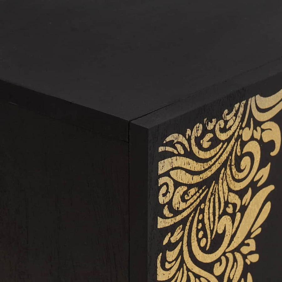 TV-kast met lade Zwart 105 x 33 x 46 cm Massief Mango Hout