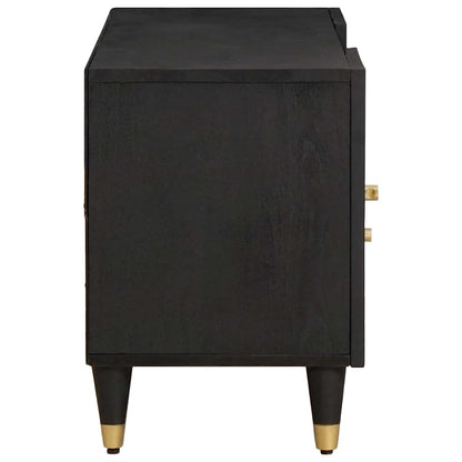 TV-kast met lade Zwart 105 x 33 x 46 cm Massief Mango Hout