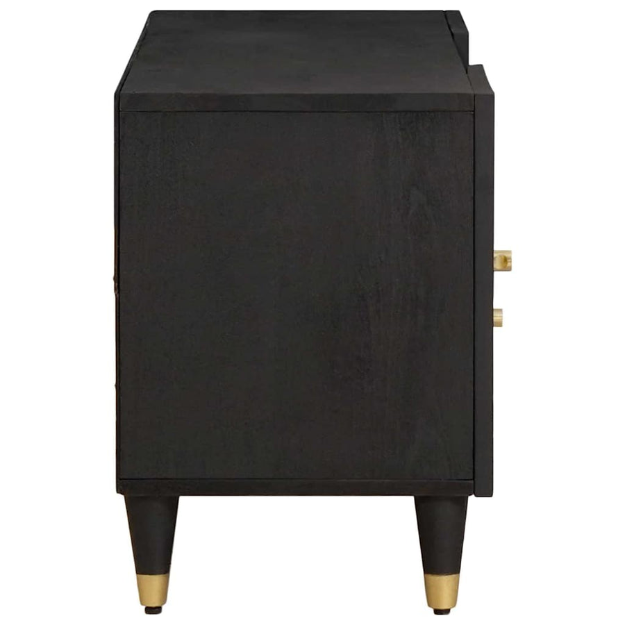 TV-kast met lade Zwart 105 x 33 x 46 cm Massief Mango Hout