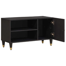 TV-kast met plank Zwart 80 x 33 x 46 cm Massief Mango Hout