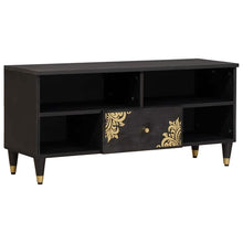 TV-kast met lade Zwart 100 x 33 x 46 cm Massief Mango Hout