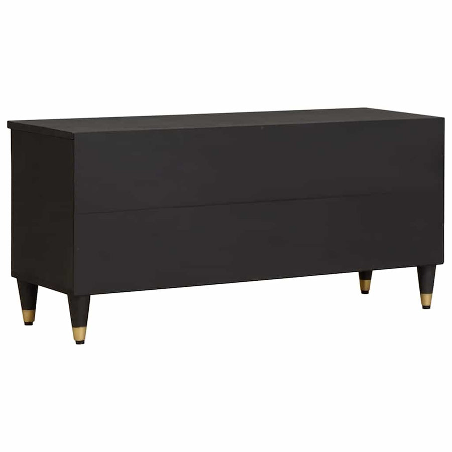 TV-kast met lade Zwart 100 x 33 x 46 cm Massief Mango Hout