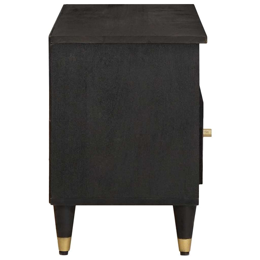 TV-kast met lade Zwart 100 x 33 x 46 cm Massief Mango Hout