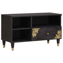 TV-kast met lade Zwart 80 x 33 x 46 cm Massief Mango Hout