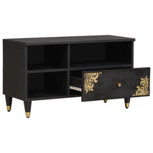 TV-kast met lade Zwart 80 x 33 x 46 cm Massief Mango Hout