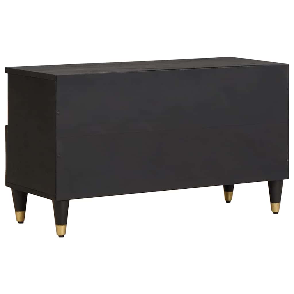 TV-kast met lade Zwart 80 x 33 x 46 cm Massief Mango Hout