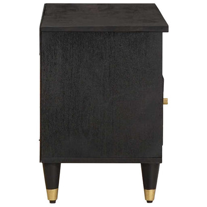 TV-kast met lade Zwart 80 x 33 x 46 cm Massief Mango Hout