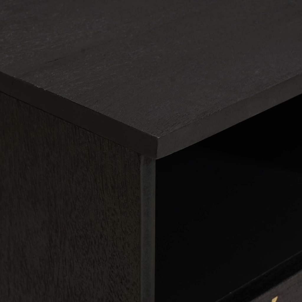 TV-kast met lade Zwart 100 x 33 x 46 cm Massief Mango Hout