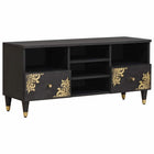TV-kast massief mango hout zwart 100x33x46 cm