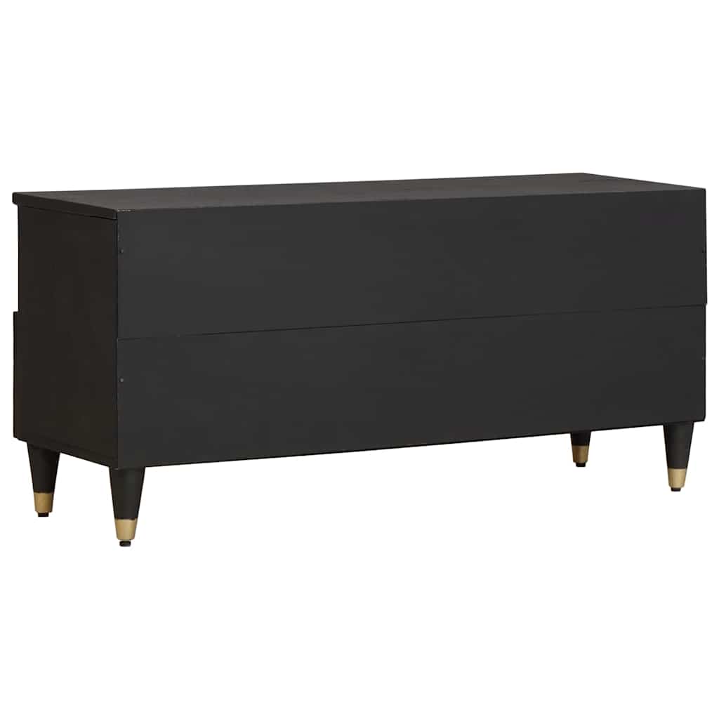 TV-kast met lade Zwart 100 x 33 x 46 cm Massief Mango Hout
